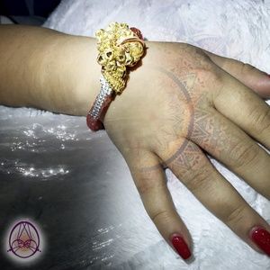 Valentines day faux diamond lav bracelet